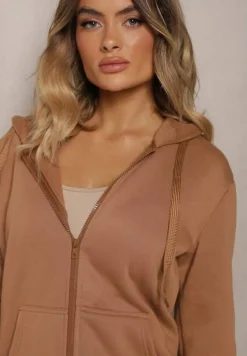 Brązowa Bluza z Kapturem Harasphei