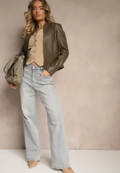 Brązowa Kurtka w Stylu Ramoneski Ilowina