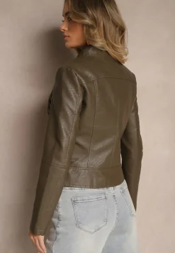 Brązowa Kurtka w Stylu Ramoneski Ilowina