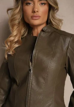 Brązowa Kurtka w Stylu Ramoneski Ilowina