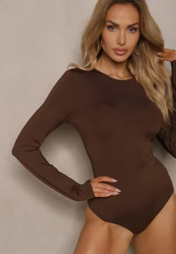 Brązowe Body z Wiskozą i Odkrytymi Plecami Riatria