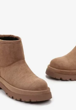 Brązowe Botki Śniegowce na Platformie Nigval