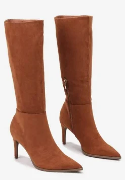 Brązowe Casualowe Kozaki Vices na Szpilce Tamirith