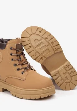 Brązowe Casualowe Trapery Mocno Ocieplane Futrem Weriora