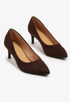 Brązowe Czółenka Vices na Szpilce w Klasycznym Stylu Savora