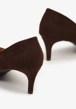 Brązowe Czółenka Vices na Szpilce w Klasycznym Stylu Savora