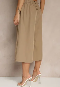 Brązowe Eleganckie Spodnie Typu Culottes Silunea