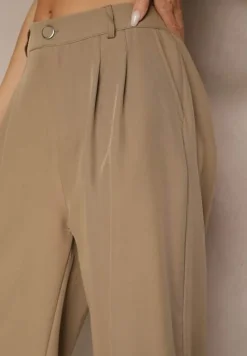 Brązowe Eleganckie Spodnie Typu Culottes Silunea