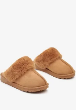 Brązowe Kapcie z Ekozamszu z Futrzaną Wyściółką Zoleti