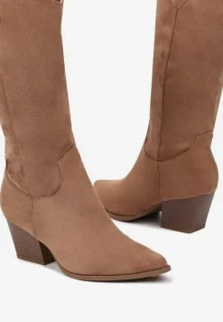 Brązowe Kozaki Kowbojki na Stożku Esariael