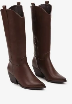 Brązowe Kozaki Kowbojki na Stożku Tarolinne