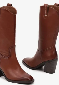 Brązowe Kozaki Kowbojki na Słupku Laoniae