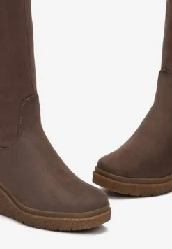 Brązowe Kozaki na Koturnie Gabines