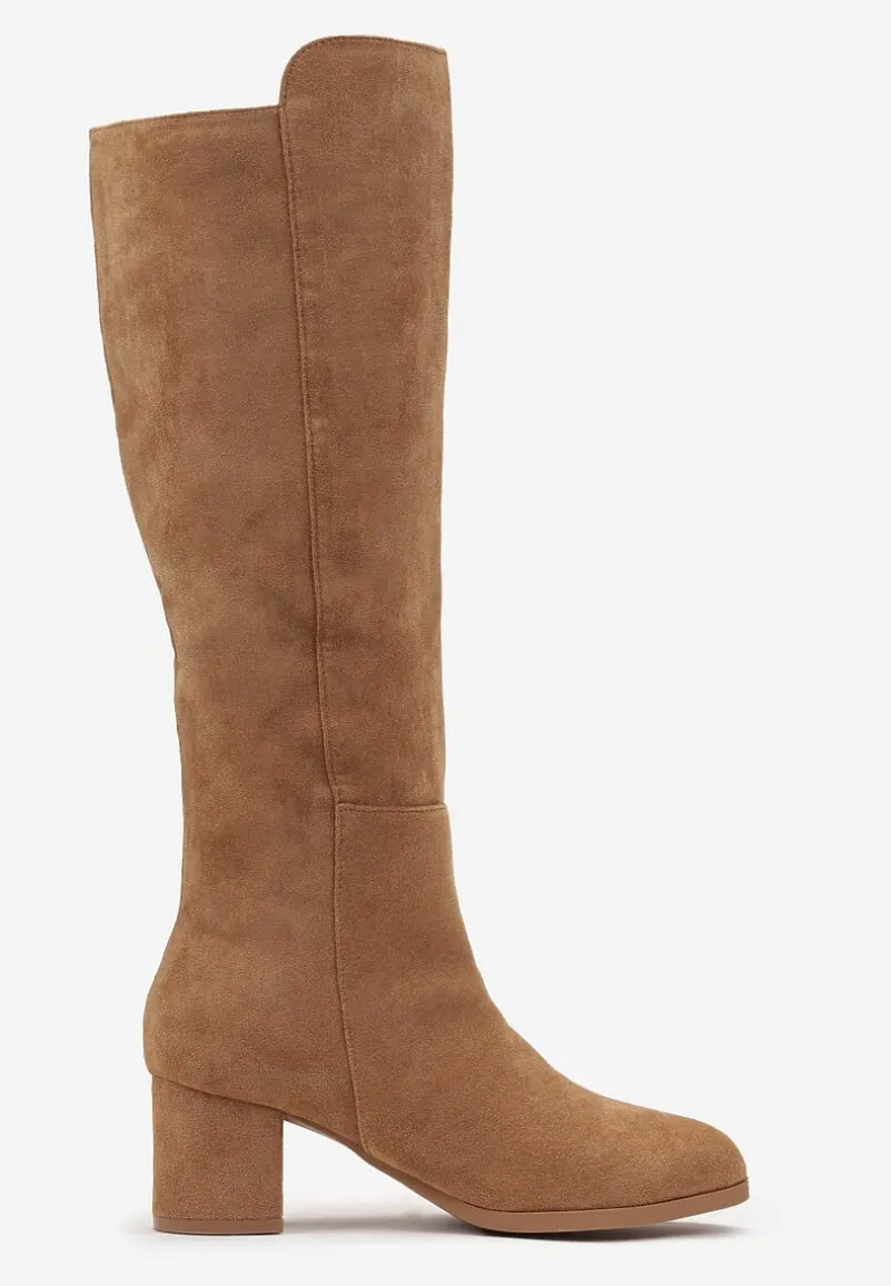 Brązowe Kozaki na Niskim Słupku Fatimanis