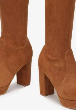 Brązowe Kozaki na Słupku i Platformie Niphi