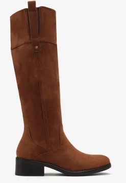 Brązowe Kozaki przed Kolano z Ozdobnymi Przeszyciami Bieer