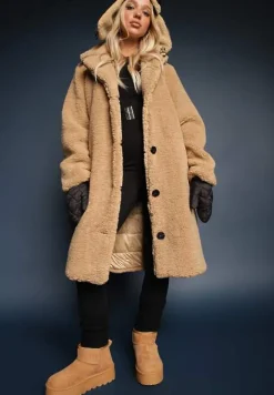 Brązowe Krótkie Śniegowce na Platformie Elenith