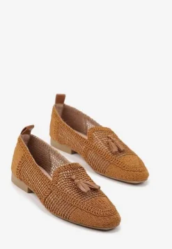 Brązowe Mokasyny z Siateczki z Frędzlami Adenda