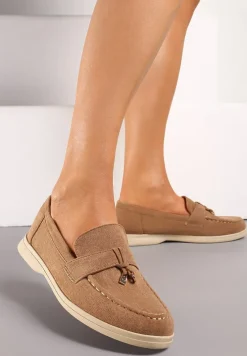 Brązowe Mokasyny z Zawieszką w Kształcie Kłódki Lorniwas