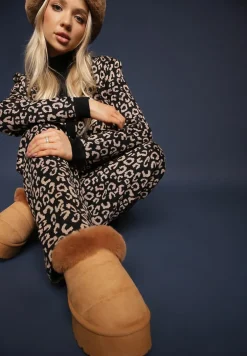 Brązowe Śniegowce na Grubej Podeszwie z Ociepleniem z Futerka Tirisha