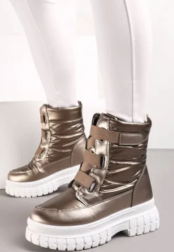 Brązowe Śniegowce na Grubej Podeszwie Kereza