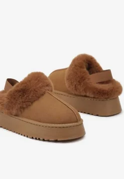 Brązowe Śniegowce na Platformie z Futerkiem Zemiyana