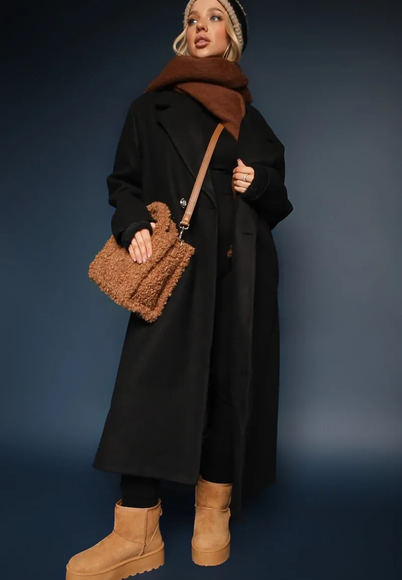 Brązowe Śniegowce za Kostkę na Platformie Ocieplane Futerkiem Divena