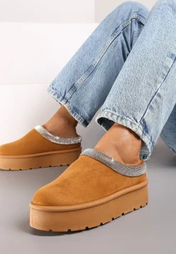 Brązowe Ocieplane Śniegowce z Cyrkoniami na Platformie Irivianae