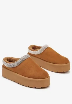 Brązowe Ocieplane Śniegowce z Cyrkoniami na Platformie Irivianae