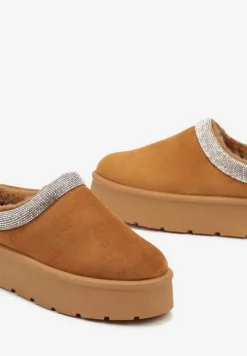 Brązowe Ocieplane Śniegowce z Cyrkoniami na Platformie Irivianae