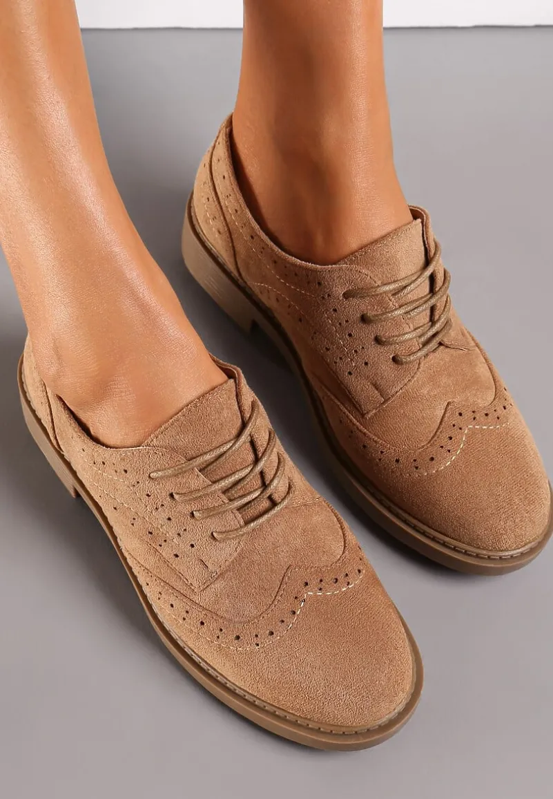 Brązowe Półbuty przed Kostkę z Wiązaniem Noevil