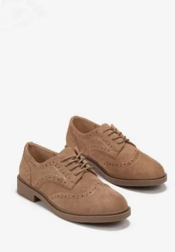 Brązowe Półbuty przed Kostkę z Wiązaniem Noevil