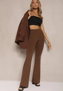 Brązowe Spodnie Dzwony Efralicea