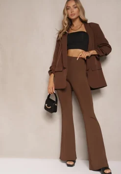 Brązowe Spodnie Dzwony Efralicea