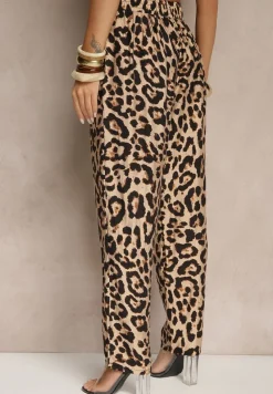 Brązowe Spodnie ze Sznurkiem Tilarisea