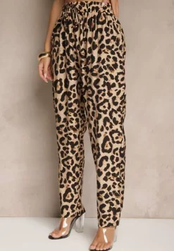 Brązowe Spodnie ze Sznurkiem Tilarisea