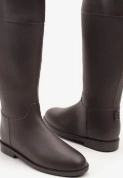 Brązowe Stylowe Kalosze w Stylu Oficerek Nelreia