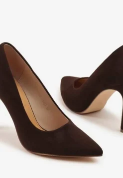 Brązowe Szpilki Vices ze Skórzaną Wkładką w Klasycznym Stylu Vennael