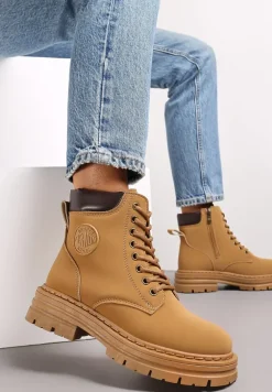 Brązowe Traperki na Grubej Podeszwie Dooriya