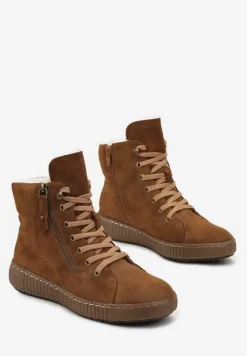 Brązowe Traperki Sportowe ze Sznurowaniem i Ociepleniem Persetina