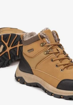 Brązowe Trapery Ocieplone Sztucznym Futerkiem Temiriale