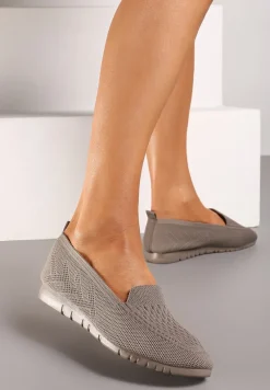 Brązowe Wsuwane Półbuty na Elastycznej Podeszwie Uvolia