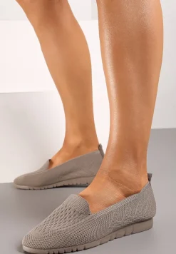 Brązowe Wsuwane Półbuty na Elastycznej Podeszwie Uvolia