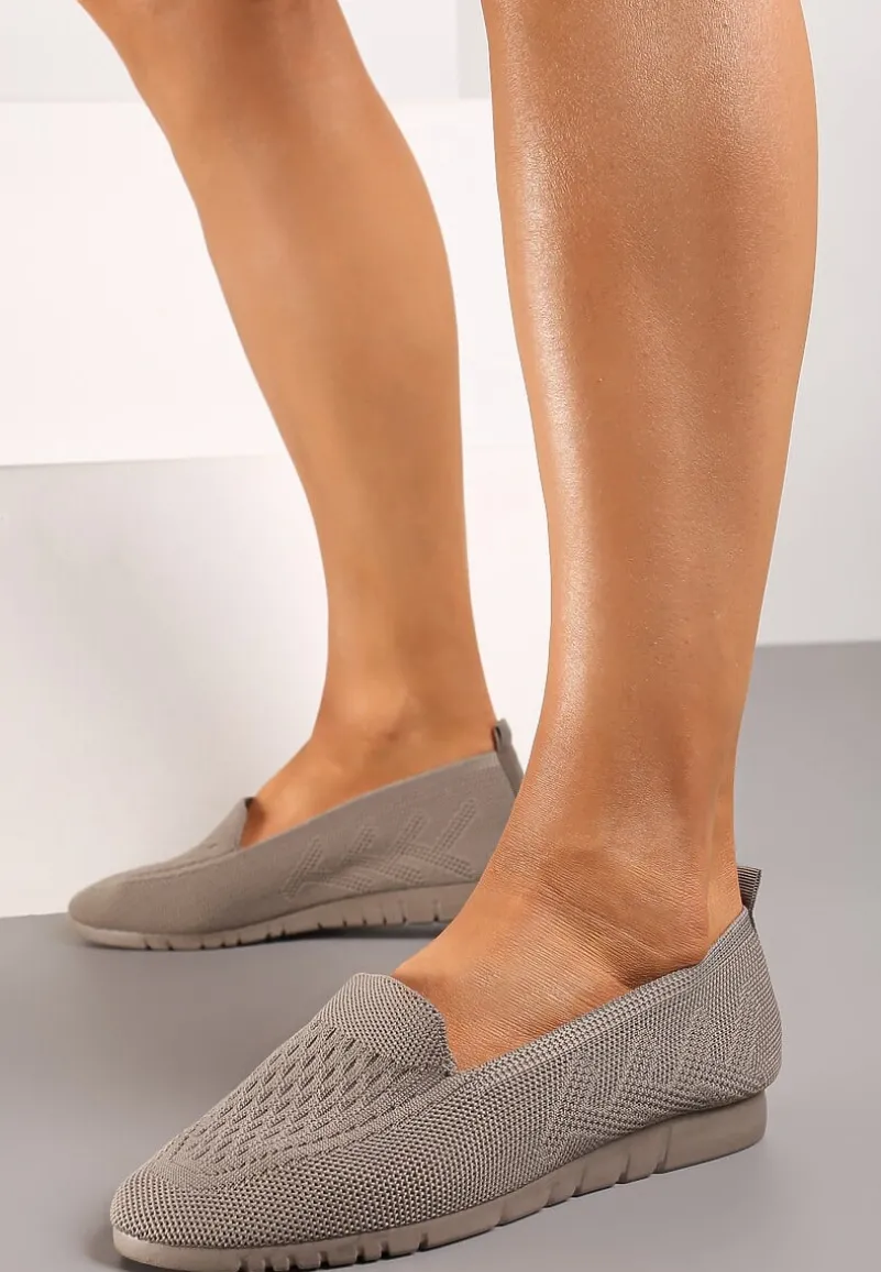 Brązowe Wsuwane Półbuty na Elastycznej Podeszwie Uvolia