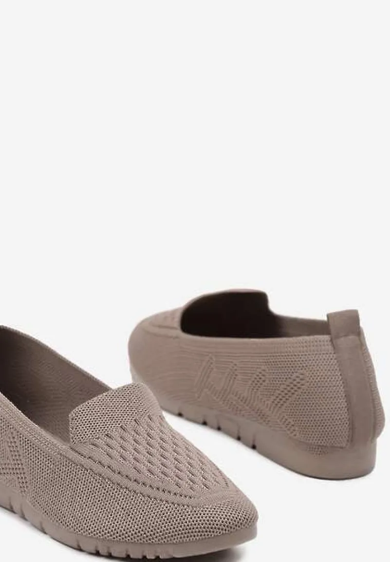 Brązowe Wsuwane Półbuty na Elastycznej Podeszwie Uvolia