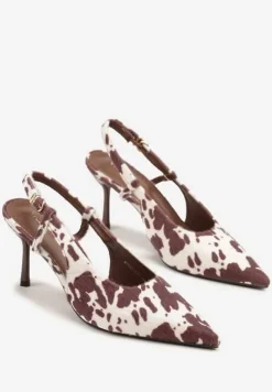 Brązowo-Białe Sandały Vices na Szpilce Slingback Raleira