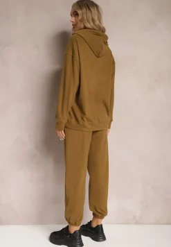 Brązowy Komplet Dresowy z Bluzą i Spodniami Ciranova
