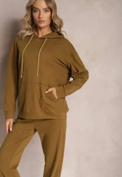 Brązowy Komplet Dresowy z Bluzą i Spodniami Ciranova