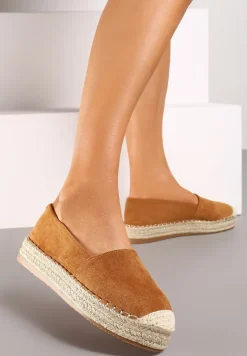 Camelowe Espadryle na Plecionej Podeszwie Sirelora