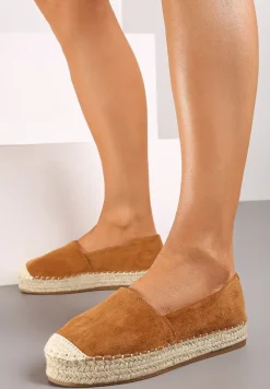 Camelowe Espadryle na Plecionej Podeszwie Sirelora